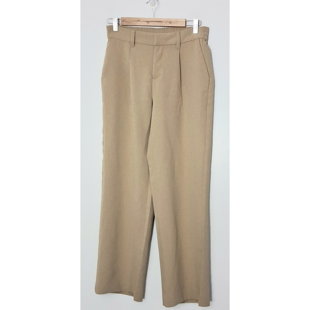 Lands End Pants Women's Size 4P Light Beige Elastic High Rise Pockets Pre-owned